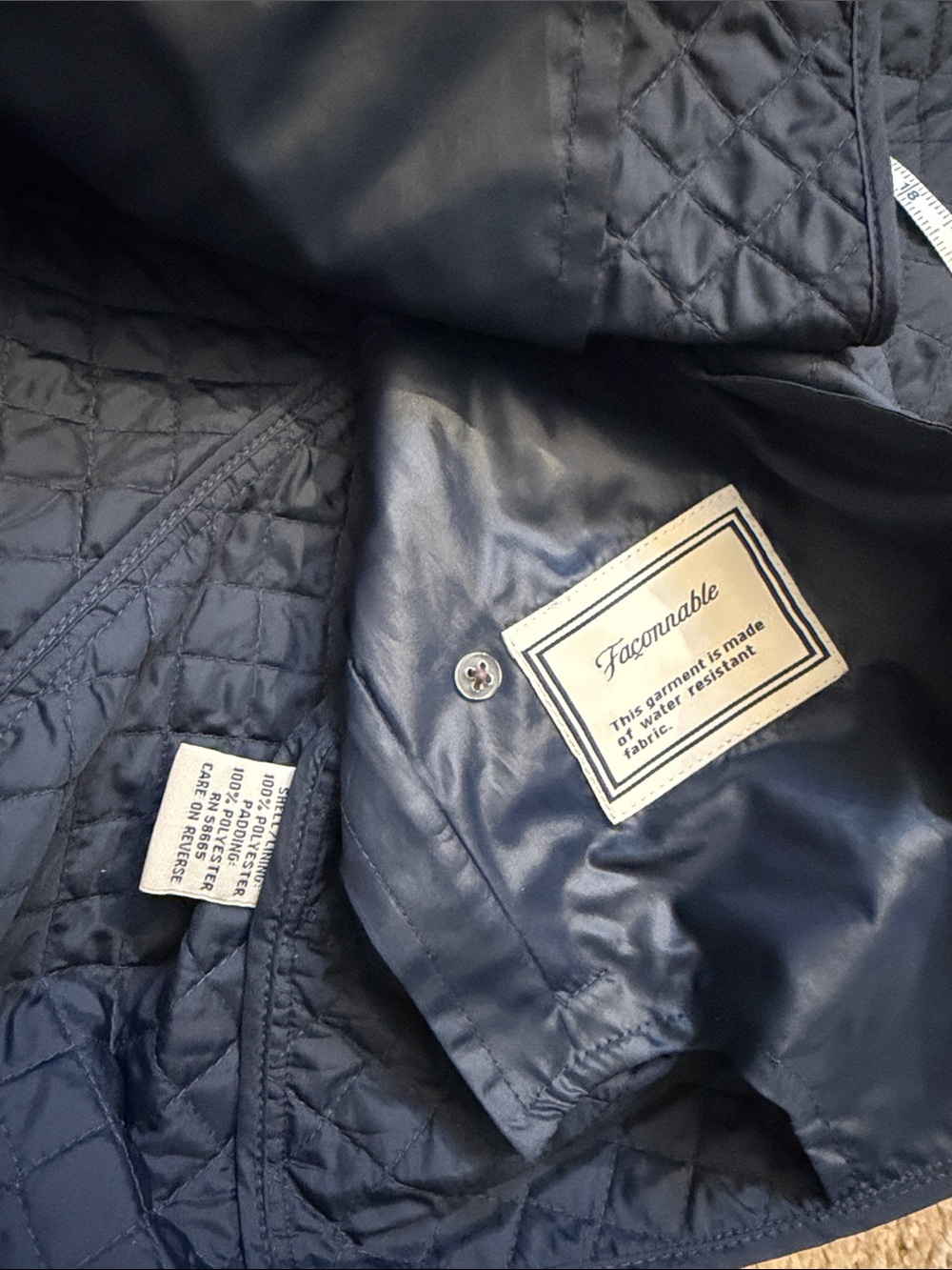 Faconnable Quilted Navy Button-Front Vest Women’s Large - Picture 7 of 7